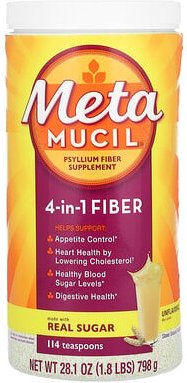 Metamucil, 4-in-1 Fiber, Unflavored, 4-in-1-Ballaststoffe, geschmacksneutral, 798 g (28,1 oz.)