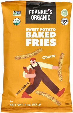 Frankie's Organic, Sweet Potato Baked Fries, gebackene Süßkartoffel-Pommes, Churro, 113 g (4 oz.)
