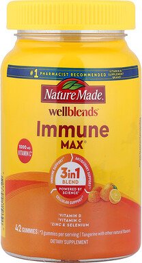 Nature Made, Wellblends™, ImmuneMax® Gummies, Fruchtgummis, Mandarine, 42 Fruchtgummis