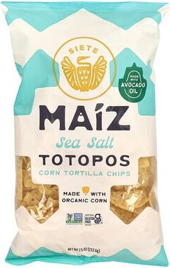 Siete, Maiz Totopos Corn Tortilla Chips, Mais-Tortilla-Chips, Meersalz, 212,6 g (7,5 oz.)