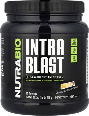 NutraBio, Intra Blast, Intra Workout Amino Fuel, Aminosäuretreibstoff für das Intra-Workout, Süßer Tee, 715 g (1,6 lb.)