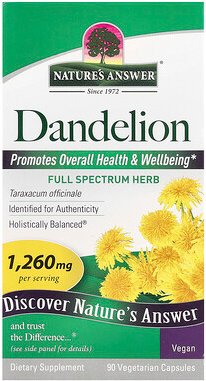 Nature's Answer, Dandelion, Löwenzahn, 90 pflanzliche Kapseln (420 mg pro Kapsel)
