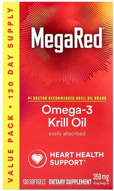 Schiff, MegaRed®, Omega-3-Krillöl, Vanille, 350 mg, 130 Weichkapseln
