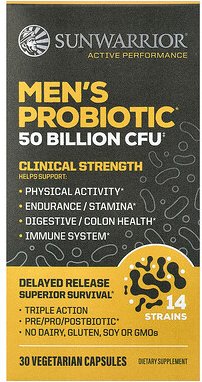 Sunwarrior, Men's Probiotic, Probiotikum für Männer, 30 pflanzliche Kapseln