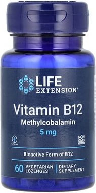 Life Extension, Vitamin B12 Methylcobalamin, 5 mg, 60 vegetarische Lutschtabletten