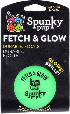 Spunky Pup, Fetch & Glow, Ball, Medium, 1 Spielzeug