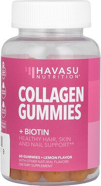 Havasu Nutrition, Collagen Gummies + Biotin, Kollagen-Fruchtgummis + Biotin, Zitrone, 60 Fruchtgummis