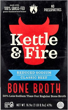 Kettle & Fire, Bone Broth, klassisches Rindfleisch, reduziertes Natrium, 479 g (16,9 oz.)