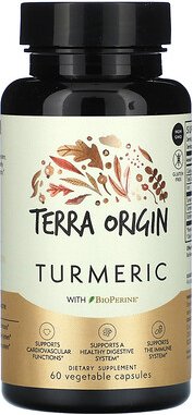 Terra Origin, Kurkuma mit BioPerine, 60 pflanzliche Kapseln