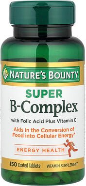 Nature's Bounty, Super B-Komplex mit FolsΣuren plus Vitamin C, 150 Tabletten