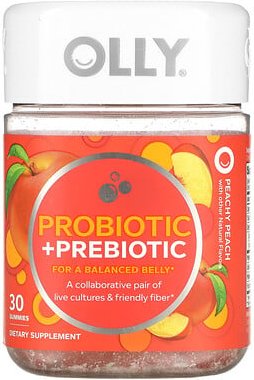 OLLY, Probiotikum + Präbiotikum, Pfirsich, 30 Fruchtgummis