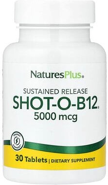 Thumbnail - NaturesPlus, Shot-O-B12®, verzögerte Freisetzung, 5.000 mcg, 30 Tabletten