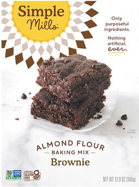 Thumbnail - Simple Mills, Mandelmehl-Backmischung, Brownie, 368 g (12,9 oz.)