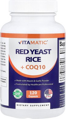Vitamatic, Roter Hefereis + CoQ10, 120 Kapseln