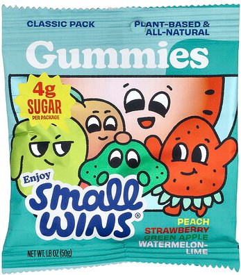 Enjoy Small Wins, Gummies, Classic Pack, Fruchtgummis, Pfirsich, Erdbeere, grüner Apfel, Wassermelone-Limette, 50 g (1,8...