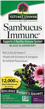 Nature's Answer, Sambucus Immune, Black Elderberry, Schwarzer Holunder, 6.000 mg, 240 ml (8 fl. oz.)