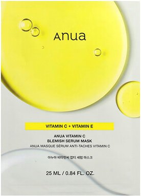 Anua, Vitamin C Blemish Serum Beauty Mask, Beauty-Maske mit Vitamin C gegen Unreinheiten, 1 Tuchmaske, 25 ml (0,84 fl. o...