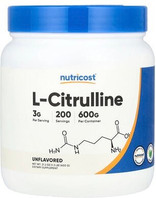Thumbnail - Nutricost, L-Citrulline, Unflavored, L-Citrullin, geschmacksneutral, 600 g (1,3 lb.)