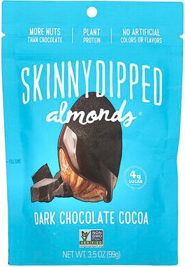 Thumbnail - SkinnyDipped, Dark Chocolate Cocoa Almonds, Dunkle Schokolade-Kakao-Mandeln, 99 g (3,5 oz.)