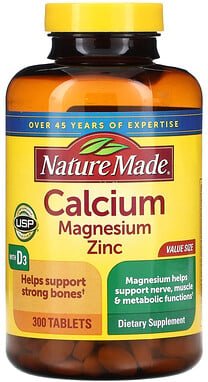 Nature Made, Calcium-Magnesium-Zink mit Vitamin D3, 300 Tabletten
