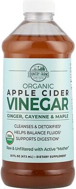 Thumbnail - Country Farms, Bio, Apfel-Cider-Essig mit Ingwer, Cayenne & Ahornsirup, 16 fl oz (473 ml)