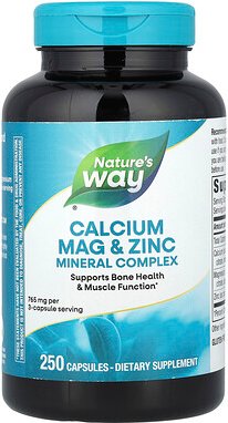 Nature's Way, Calcium, Mag & Zinc, Calcium, Mag und Zink, Mineralstoffkomplex, 250 Kapseln