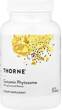 Thorne, Curcumin Phytosome, Kurkumin-Phytosom, anhaltende Freisetzung, 120 Kapseln (250 mg pro Kapsel)