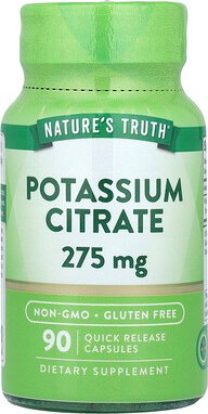 Nature's Truth, Potassium Citrate, Kaliumcitrat, 275 mg, 90 Kapseln mit schneller Freisetzung
