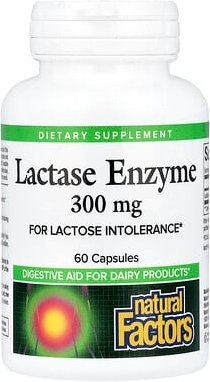 Natural Factors, Lactase Enzyme, Lactase-Enzym, 300 mg, 60 Kapseln