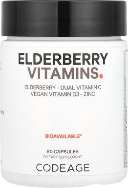 Codeage, Elderberry Vitamins, Holunder-Vitamine, 90 Kapseln