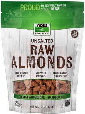 NOW Foods, Real Food, rohe Mandeln, ungesalzen, 454 g