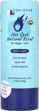 Kin+Kind, Hot Spot Natural Relief, natürliche Linderung von Hot Spots, für Hunde + Katzen, Kokosnussöl, süßer Fenchel, 5...