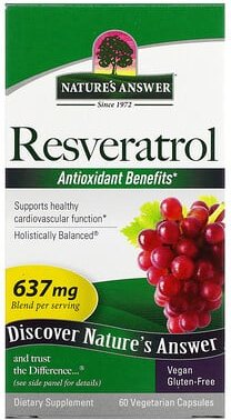 Nature's Answer, Resveratrol, 637 mg, 60 vegetarische Kapseln