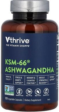 Vthrive, KSM-66 Ashwagandha, Ashwagandha, 120 pflanzliche Kapseln (300 mg pro Kapsel)