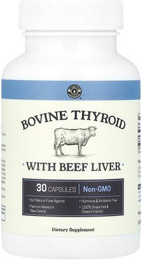Left Coast Performance, Bovine Thyroid With Beef Liver, Rinderschilddrüse mit Rinderleber, 30 Kapseln