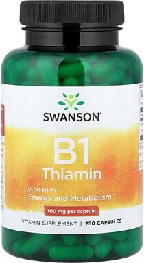 Swanson, Vitamin B1 Thiamin, Vitamin B1 Thiamin, 100 mg, 250 Kapseln