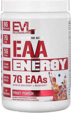 EVLution Nutrition, Essenzielle Aminosäuren, EAA Energy, Fruit Punch, 357 g (12,6 oz.)