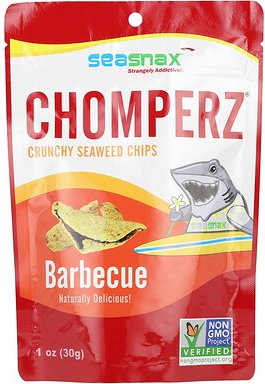 SeaSnax, Chomperz, knusprige Seetang-Chips, Barbecue, 1 oz. (30 g)