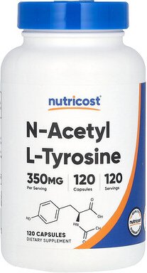 Nutricost, N-Acetyl L-Tyrosine, N-Acetyl-L-Tyrosin, 350 mg, 120 Kapseln