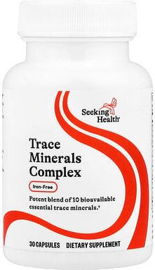 Seeking Health, Trace Minerals Complex, Spurenelement-Komplex, ohne Eisen, 30 Kapseln