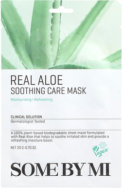 SOME BY MI, Real Aloe, Soothing Care Beauty Mask, beruhigende Pflege- und Beauty-Maske mit echter Aloe, 1 Tuchmaske, 20 ...