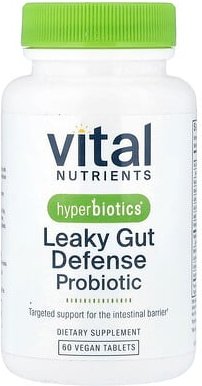 Vital Nutrients, Hyperbiotics®, „Leaky Gut Defense“-Probiotikum, 60 vegane Tabletten