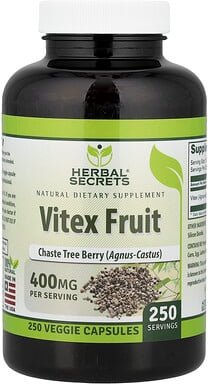 Herbal Secrets, Vitex Fruit, 400 mg, 250 pflanzliche Kapseln