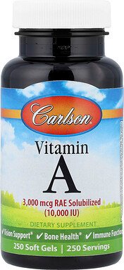 Carlson, Vitamin A, 3.000 mcg RAE (10.000 IU), 250 Weichkapseln