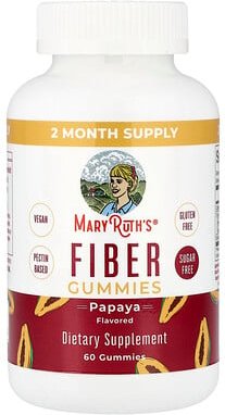 MaryRuth's, Fiber Gummies, Papaya, 60 Fruchtgummis