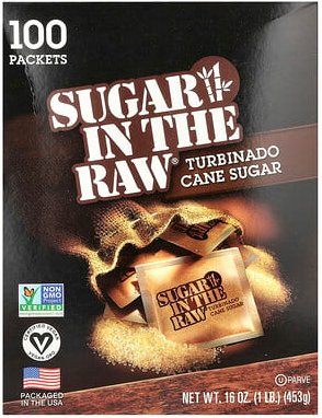 In the Raw, Sugar In The Raw®, Turbinado Cane Sugar, Turbinado-Rohrzucker, 100 Päckchen, 453 g (16 oz.)