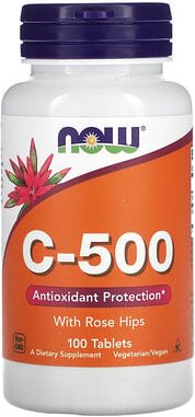 NOW Foods, C-500 mit Hagebutten, 100 Tabletten
