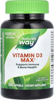 Thumbnail - Nature's Way, Vitamin D3 Max, 125 mcg (5.000 IU), 240 Weichkapseln