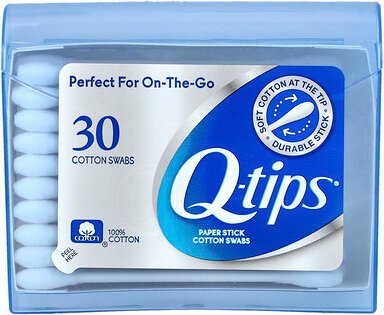 Q-tips, Papierstäbchen-Baumwollstäbchen, 30 Wattestäbchen