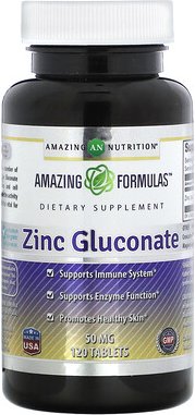 Amazing Nutrition, Zinkgluconat, 50 mg, 120 Tabletten